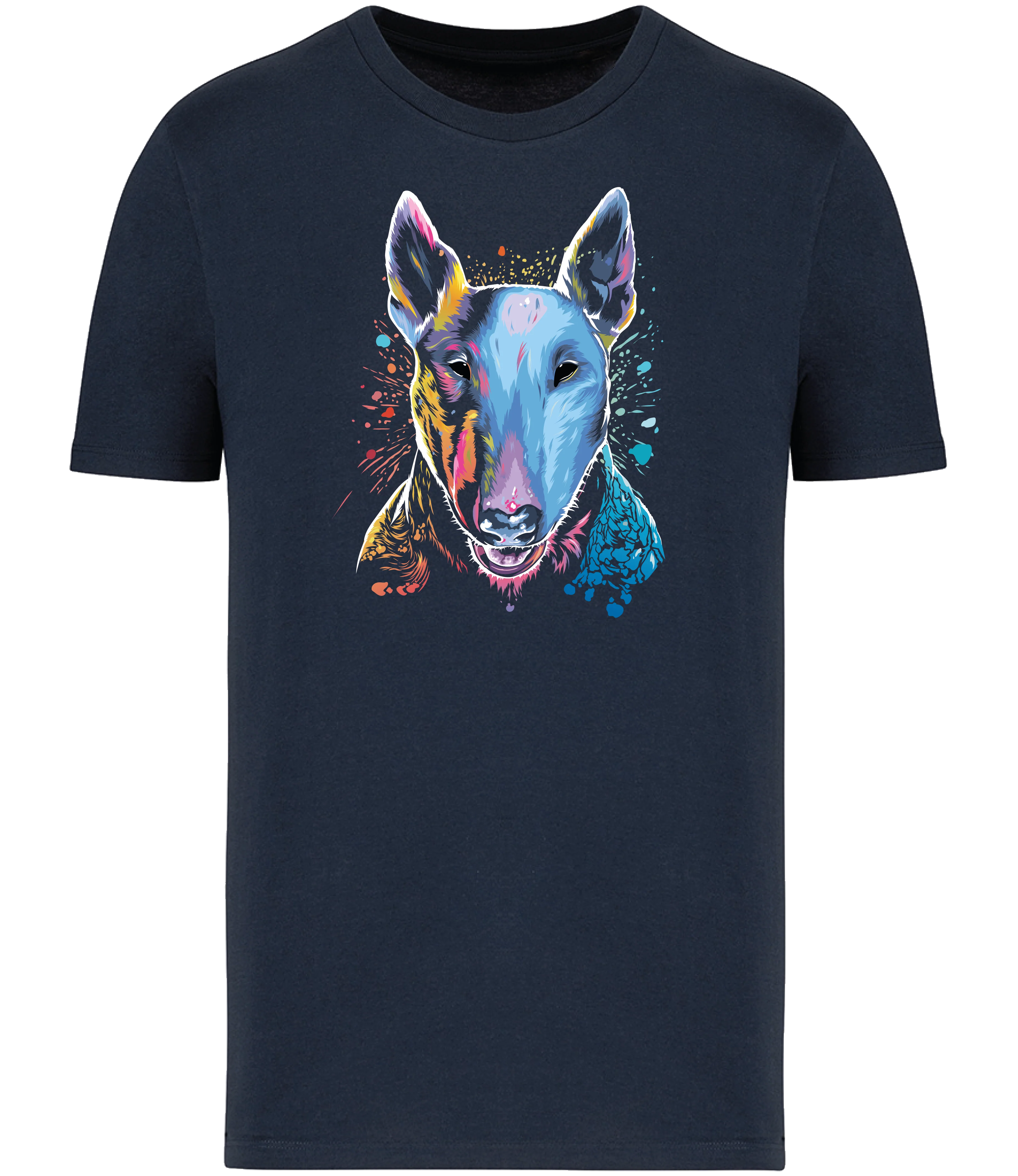 Navy, Colour Splash Bullie T-Shirt, XLarge