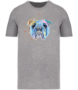 Ronnies Casuals Colour Splash British Bulldog Dog T-Shirt in Grey. Available in S, M, L, XL, 2XL, 3XL.