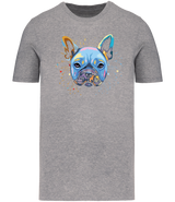 Ronnies Casuals Colour Splash French Bulldog T-Shirt in Grey. Available in S, M, L, XL, 2XL, and 3XL.